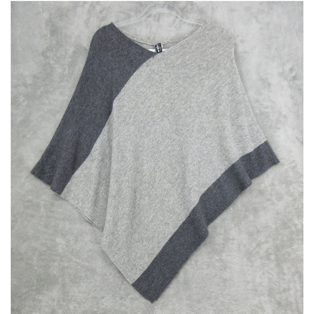 Beryll Poncho Womens One Size Gray Cashmere Quiet Luxury Pullover Cozy Soft Knit